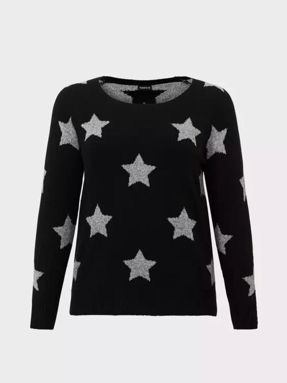 Torrid Black Crewneck Sweater with Silver Stars Size 2 (18/20) image 4